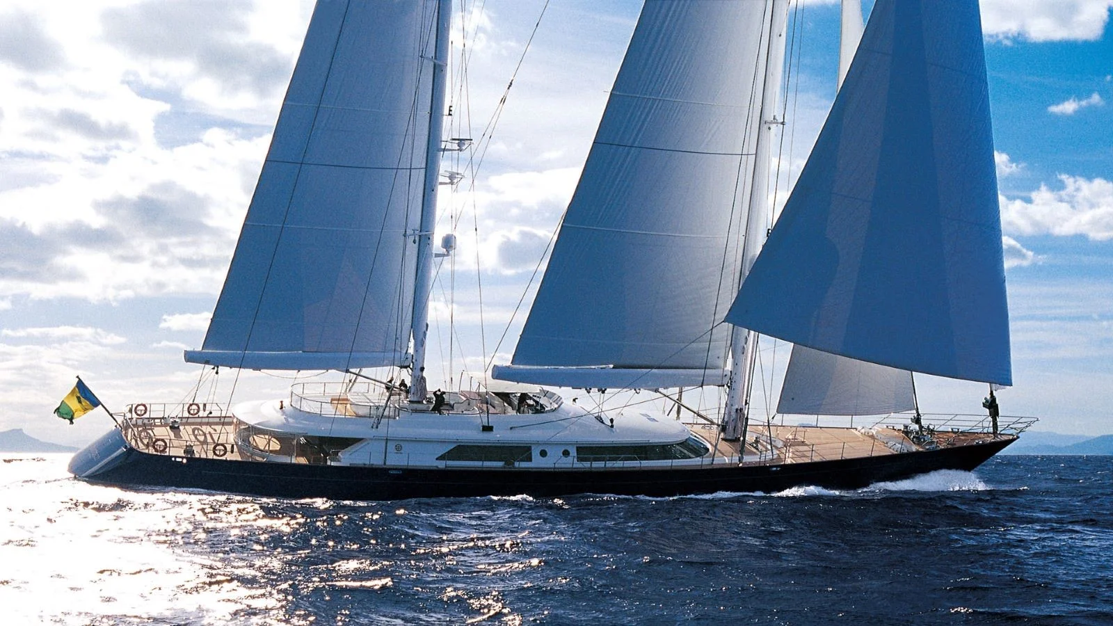 Other Perini Navi yachts built to the same 56-metre design had two masts. Pictured: S/Y Burrasca launched in 2003