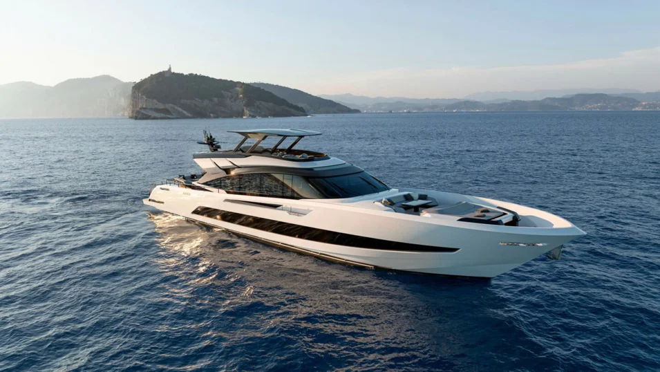 The AB 110S's hardtop is not static: it can sheter different areas of the flybridge