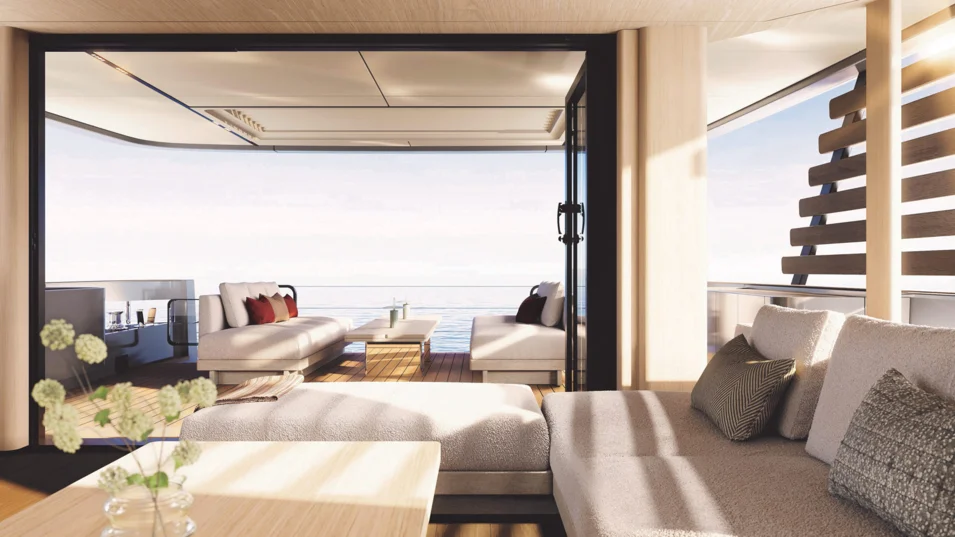 Loggia on the Magellano 27M's main deck
