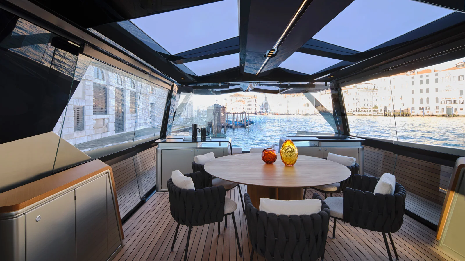 Dining area on board the wallywhy100