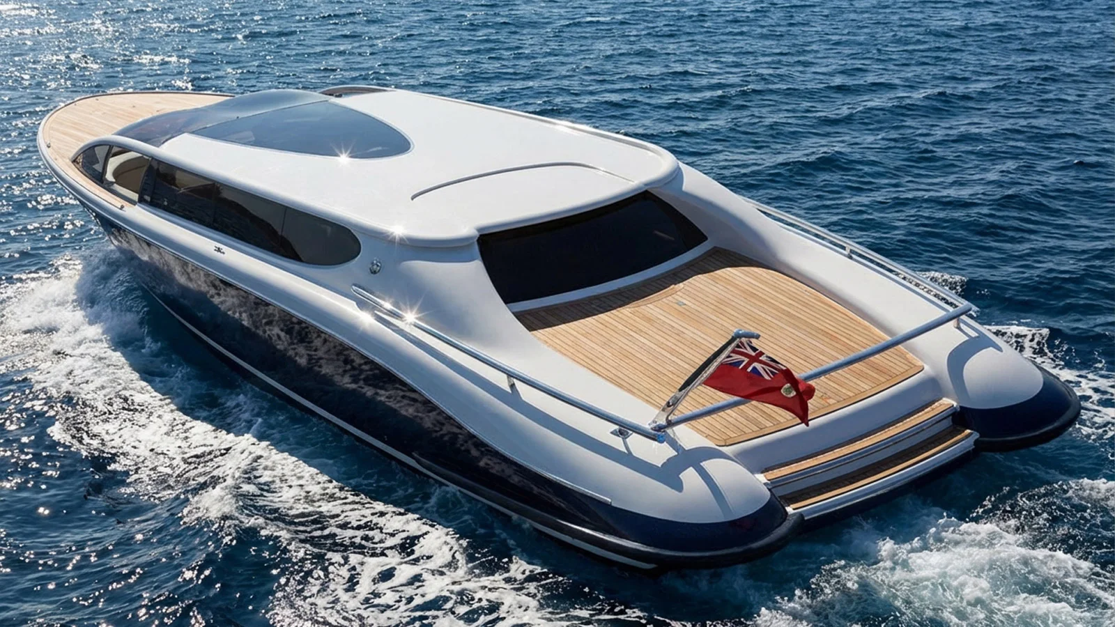 Тиковые палубы тендера можно быстро превратить в зоны для загорания