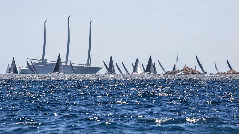 Famous yachts often come to Saint Tropez during the Giraglia race