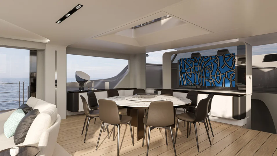 Столовая в салоне  ISA Viper 130