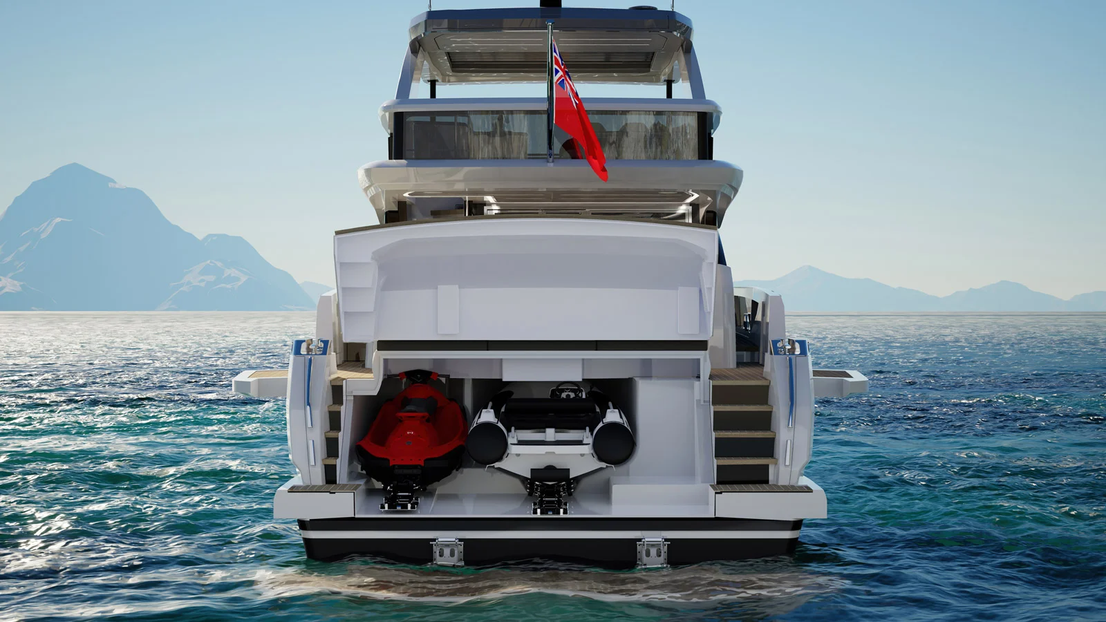 Гараж для тендера и гидроцикла на Pearl 73