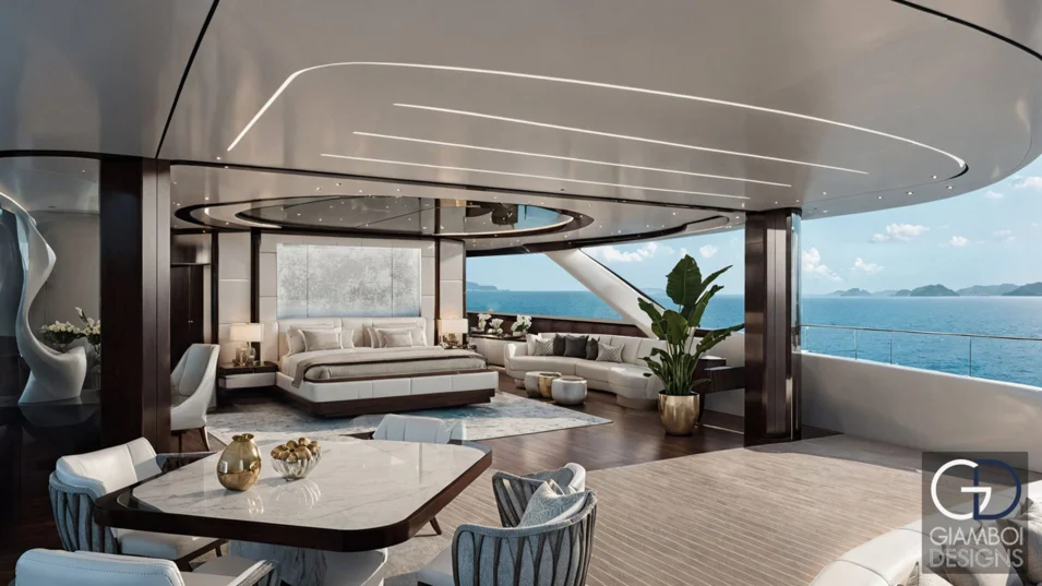 Owner’s suite on the Tureddi Azzura’s upper deck