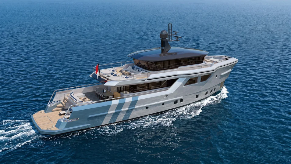 The Antonini Navi XPD95 will feature a steel hull and an aluminium superstructure