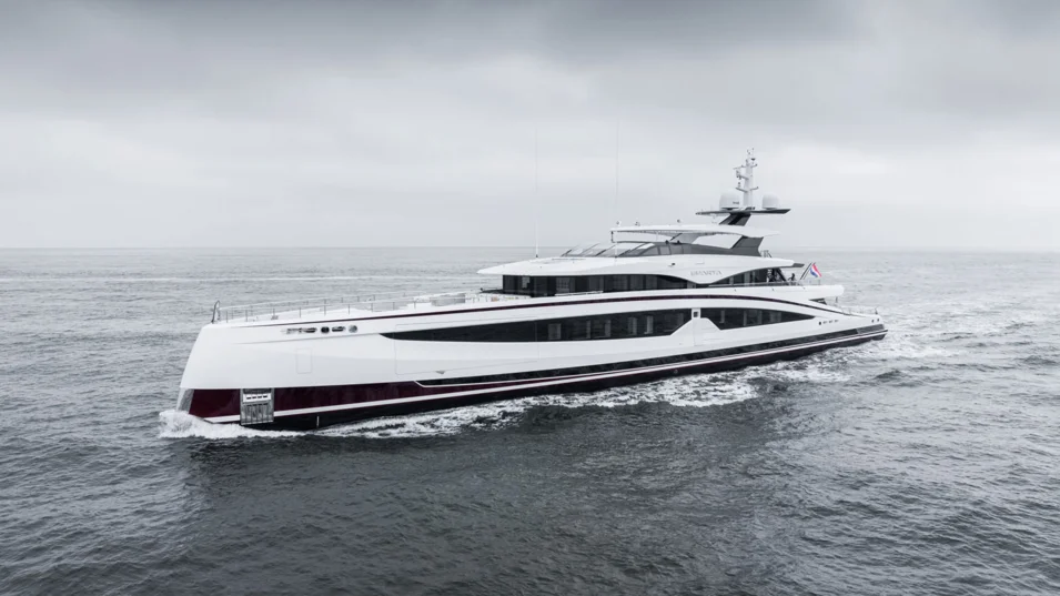 The Sparta superyacht features a fast displacement hull