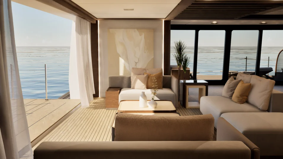 Interior space of the Mulder Design Project Opal's beach club