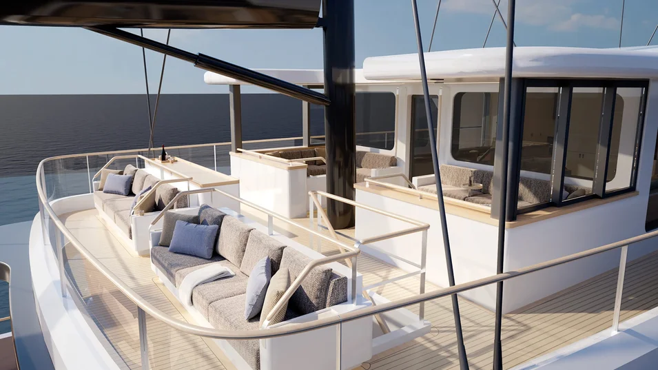 Студия Atelier Cala представила концепцию интерьеров экспедиционного парусника SailXplorer XV53