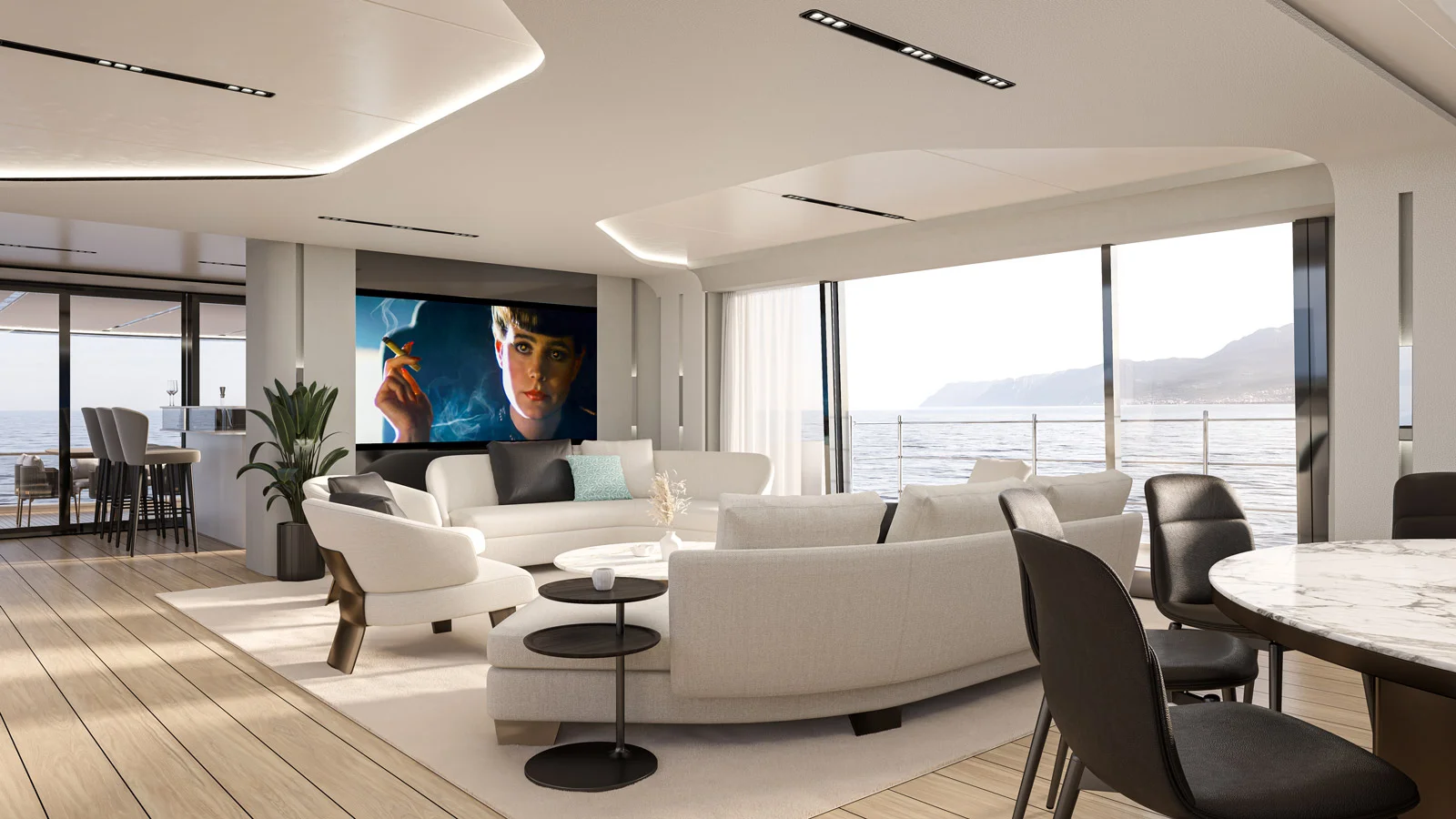 Гостиная в основном салоне  ISA Viper 130