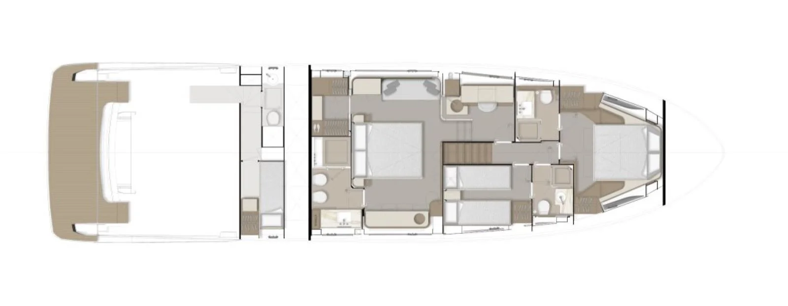 Lower deck: 3-cabin version