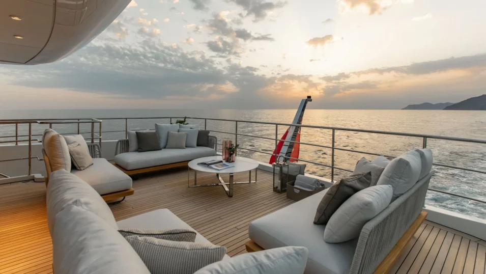 Aft terrace on the open deck