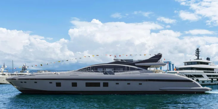 Launcht of the first Mangusta 132E superyacht in Viareggio