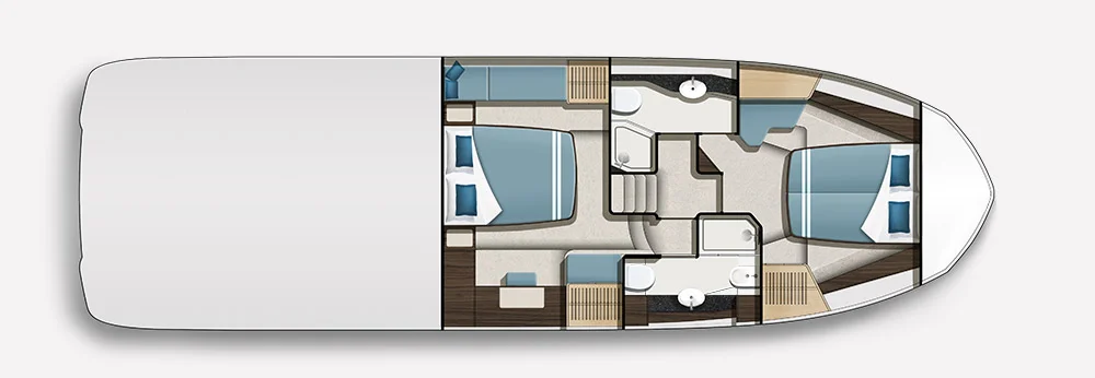 Lower deck: 2-cabin version