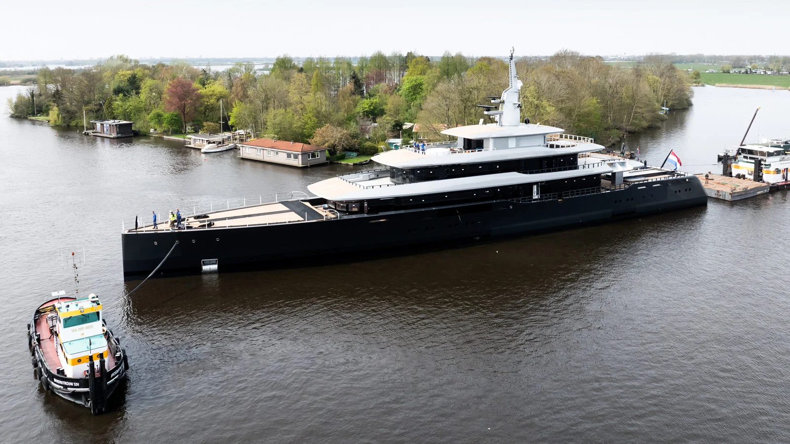 Launch of the 80-metre Thalassa superyacht by Feadship