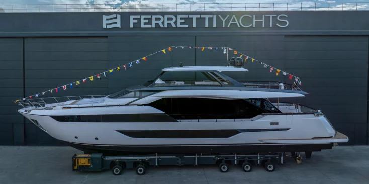 Launch of the first Ferretti Yachts 940 unit