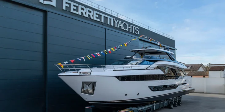 The exterior of the Ferretti Yachts 940 is owed to Filippo Salvetti