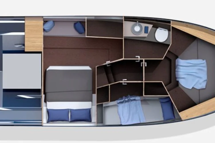 Lower deck: 3-cabin version