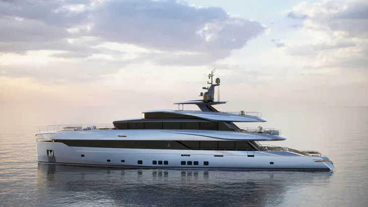 The exterior of the 45-metre NL45+ series is by Fulvio De Simoni Yacht Design