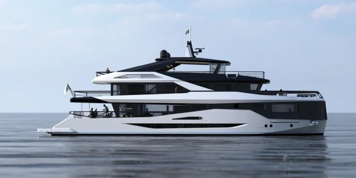 The concept and the exterior of the Dionysos 35 were developed by Calm Design studio