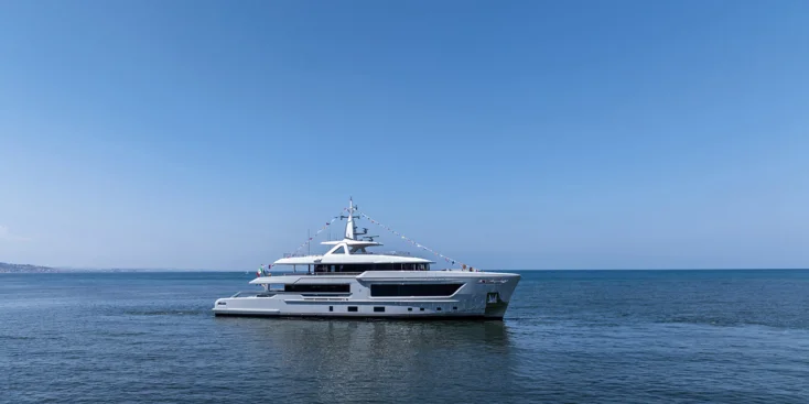 Italian Cantiere delle Marche has launched its fully custom 42.61-metre explorer named One-Off 43, also known as Project B2