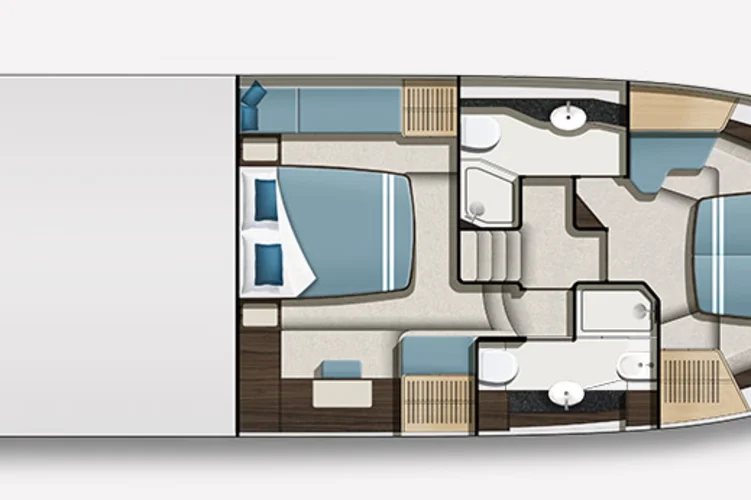 Lower deck: 2-cabin version