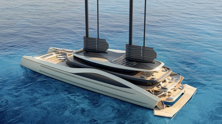 76-метровый катамаран Tyrena – совместное творение студий VPLP Design и Micheletti + Partners