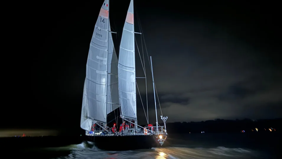 Pen Duick VI has taken provisional line honours in the final leg of the inaugural McIntyre Ocean Globe Race