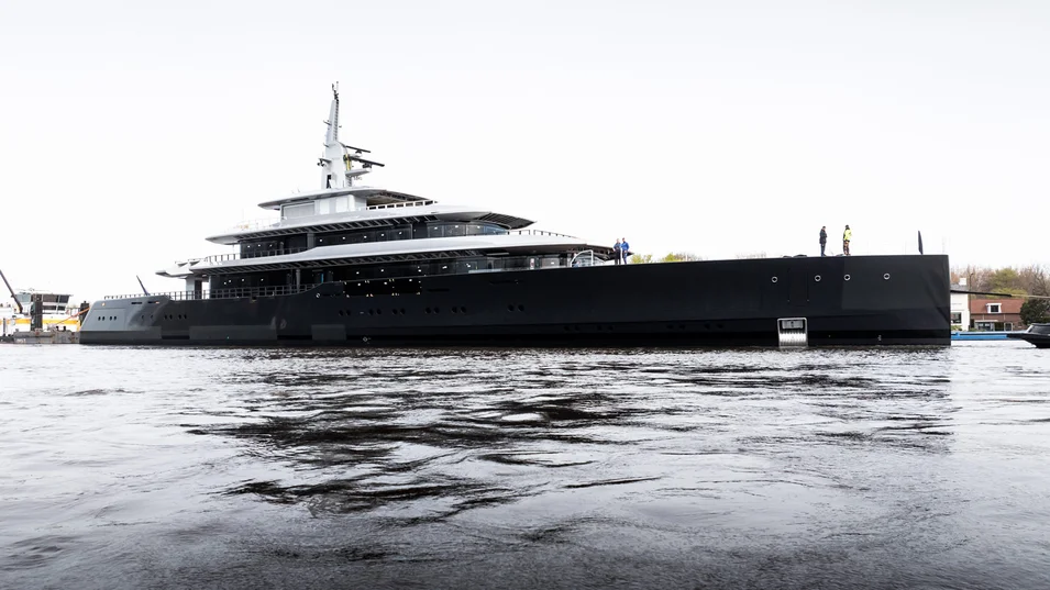 The Thalassa's clean minimalist exterior is owed to British Malcolm McKeon Yacht Design