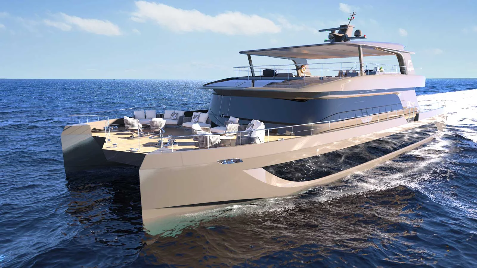 With a length of 30.7m, the VisionF 101 is the largest catamaran ever built by the shipyard