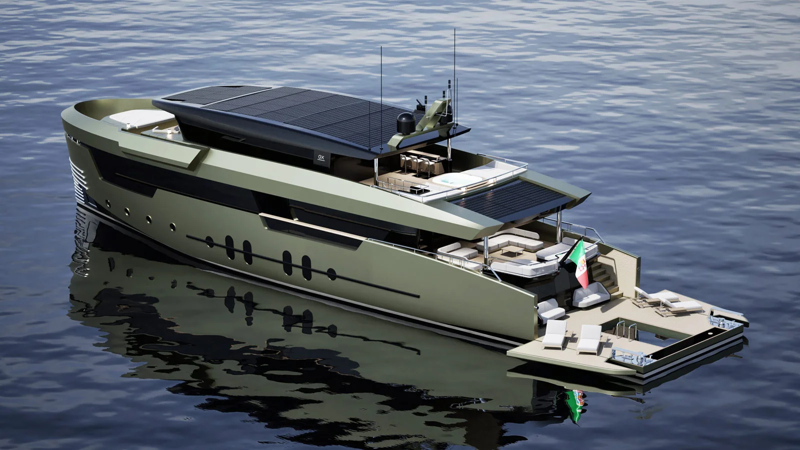 The GX38 Voyager's aft section can also be fitted with a beach club