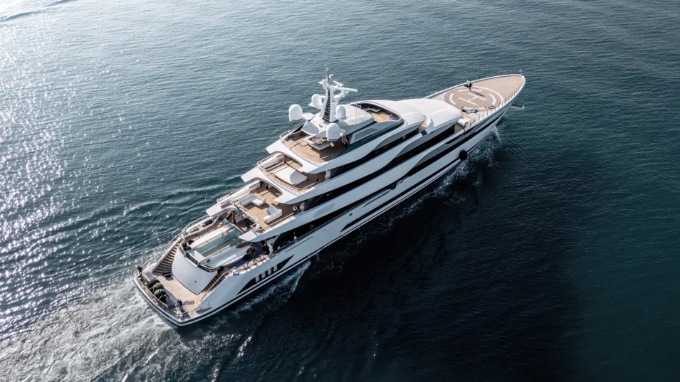 The superyacht's exterior is owed to Lobanov Design, the interiors were penned by Sinot Yacht Architecture & Design, and the naval architecture comes from Azure Yacht Design & Naval Architecture