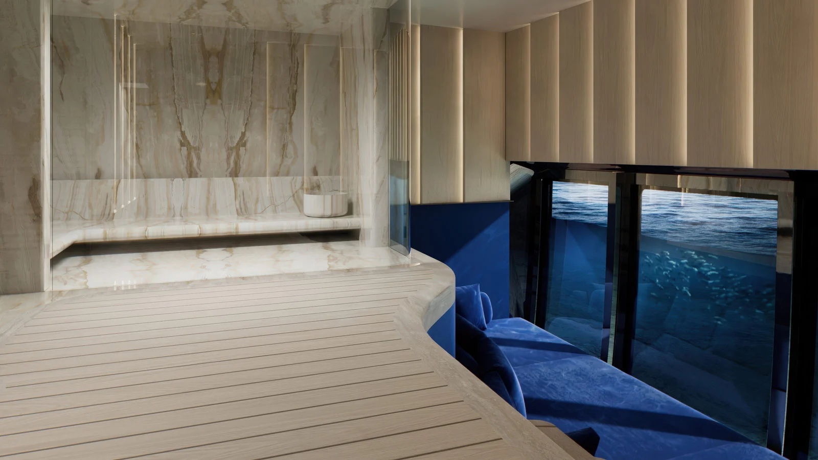 Еще одна особенность  Sanlorenzo 74Steel Virtuosity – застекленная секция корпуса