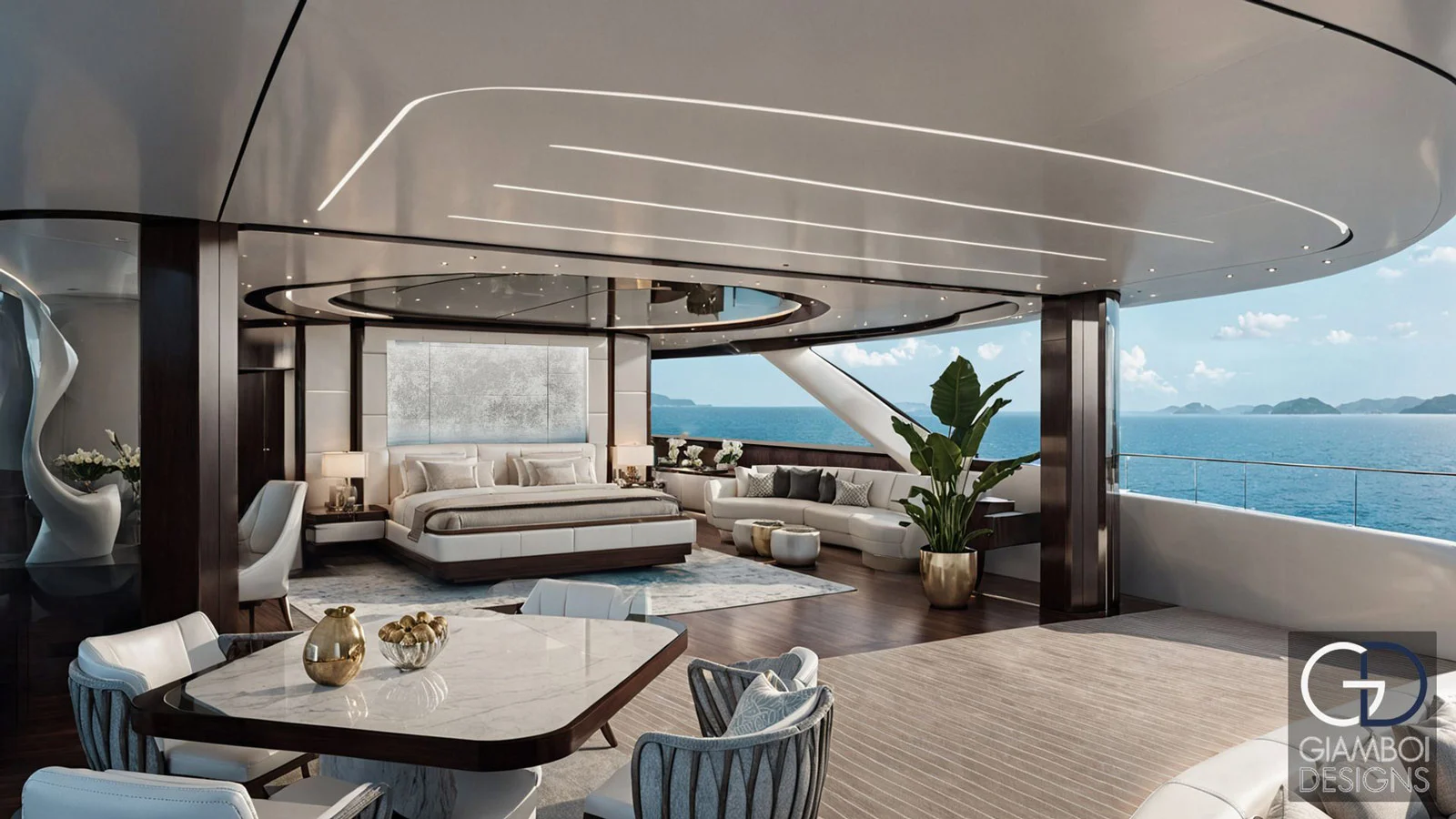 Owner’s suite on the Tureddi Azzura’s upper deck