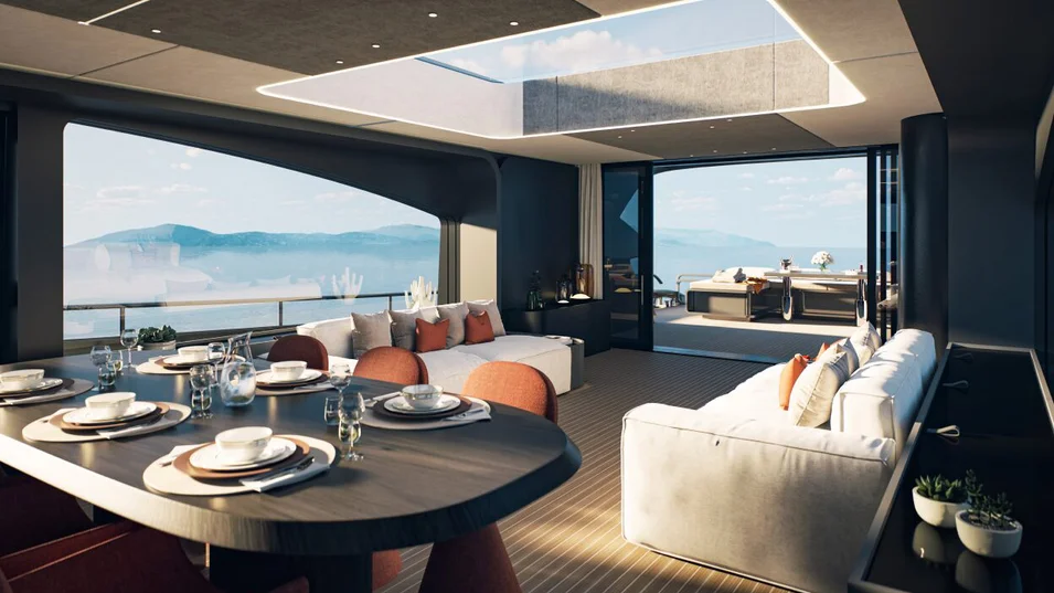 Main deck saloon on board the AB 95S