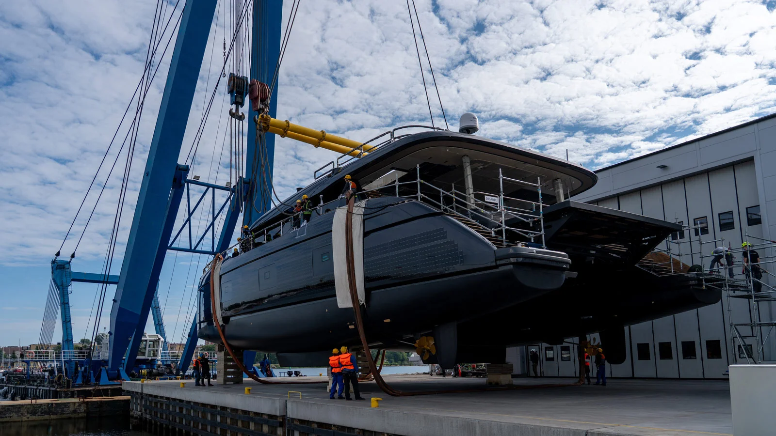 Even the Sunreef 100 Eco's hull is fitted with solar panels