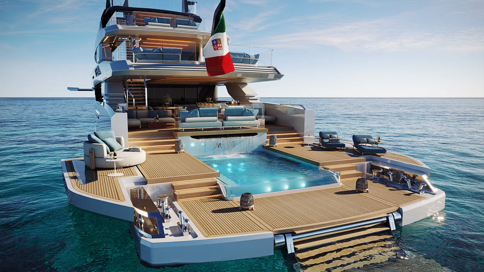 Maiora M|53's beach club with a pool