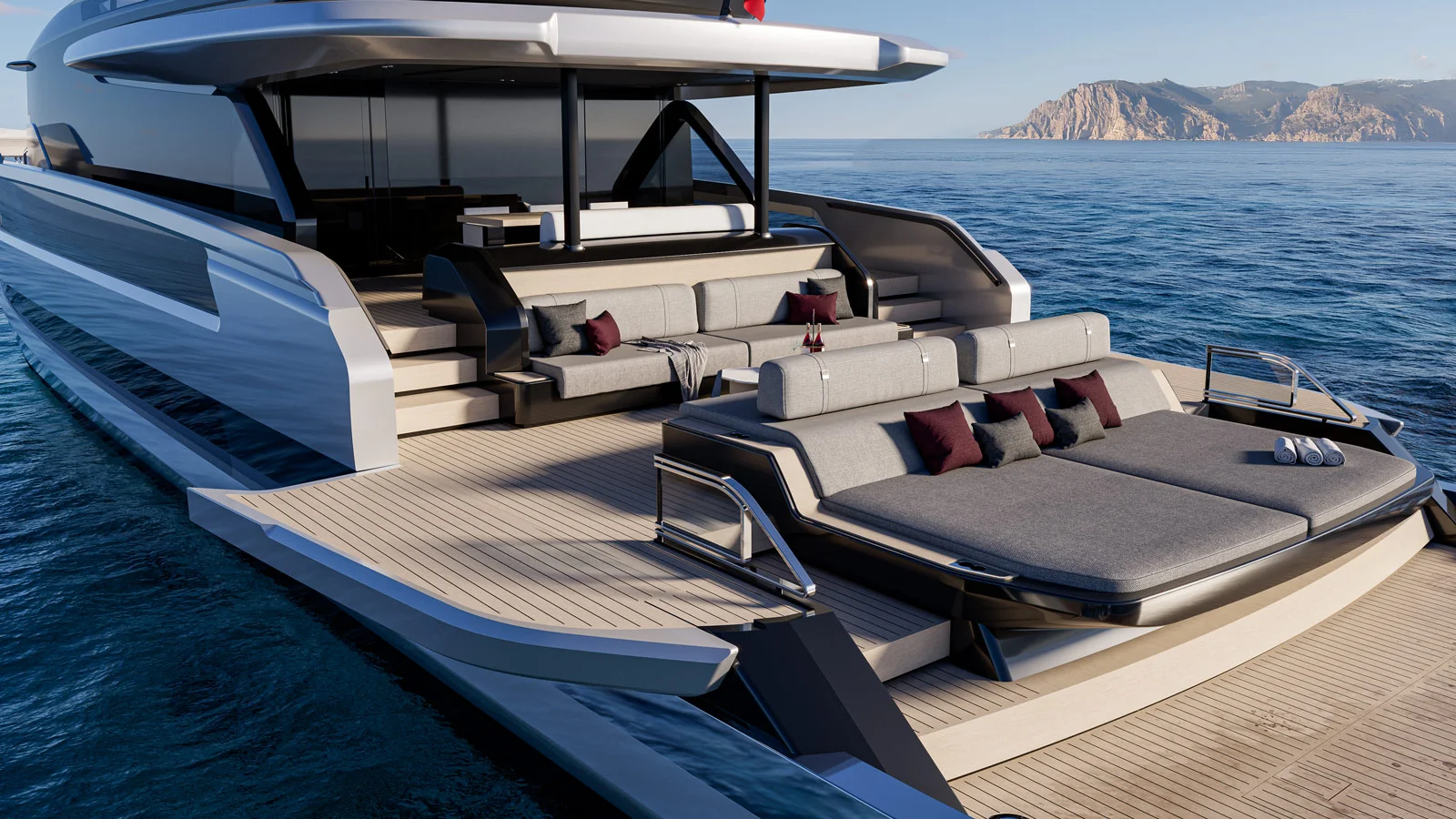 The Extra X110 Fast's aft deck is three-level