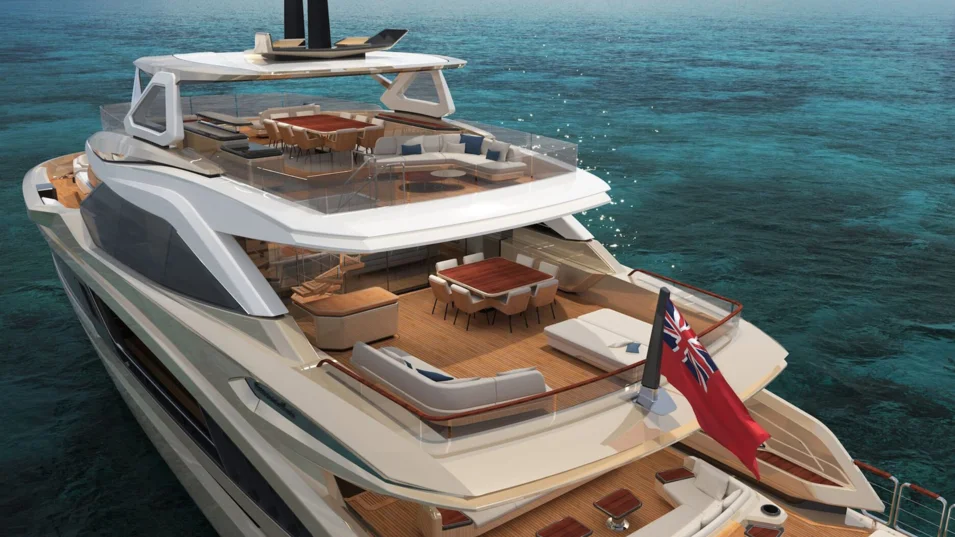 Первые изображения новой Sunseeker 40M демонстрируют огромное количество экстерьерных пространств