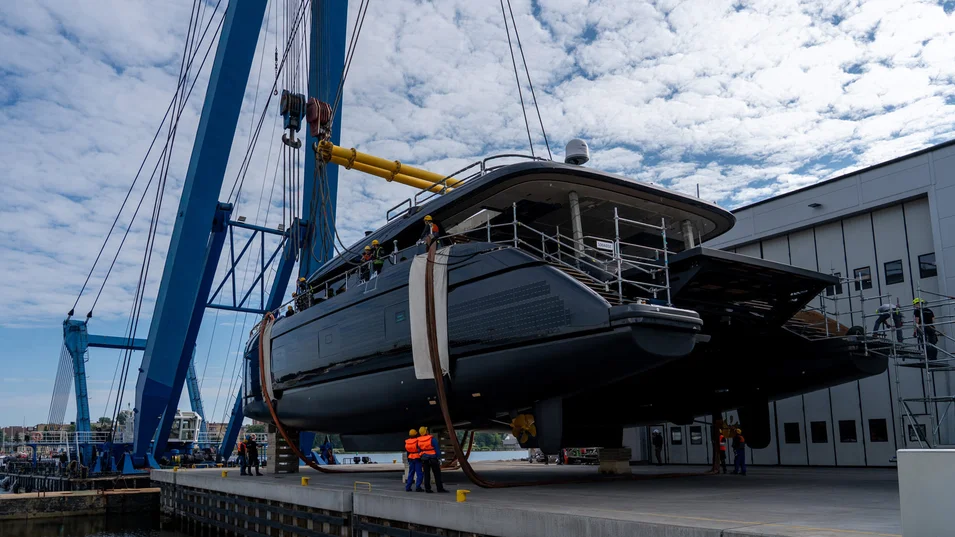 Even the Sunreef 100 Eco's hull is fitted with solar panels