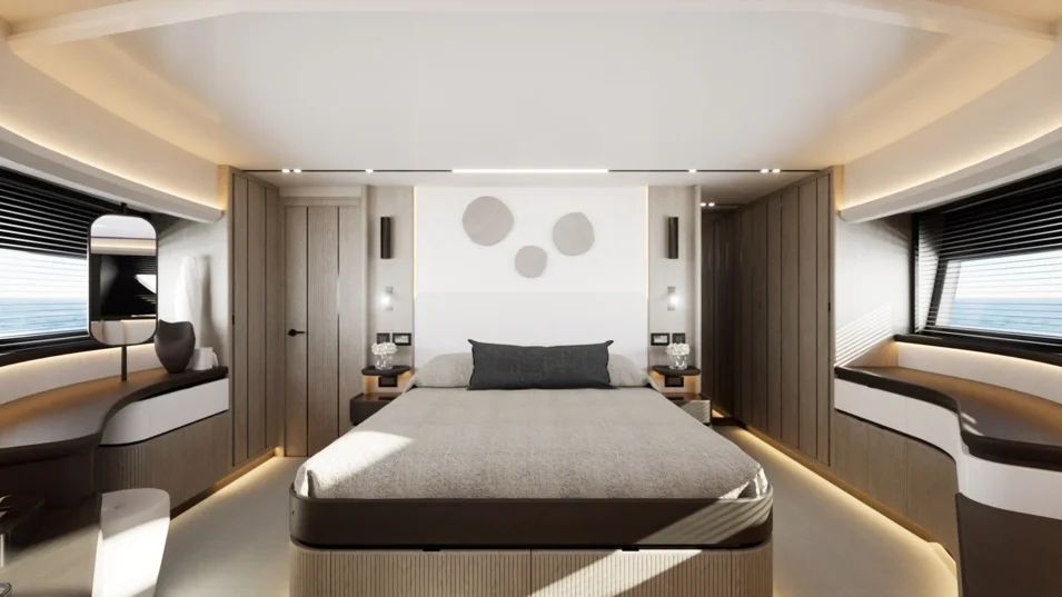 Мастер-каюта в носовой части Pearl 73