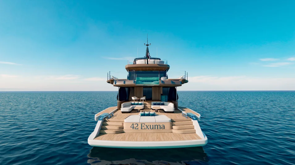 The Maiora 42 Exuma's beach area can be extended with the help of fold-down bulwarks