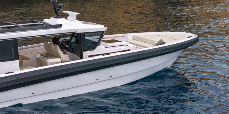 The Technohull XPD 46's superstructure can be both open and enclosed
