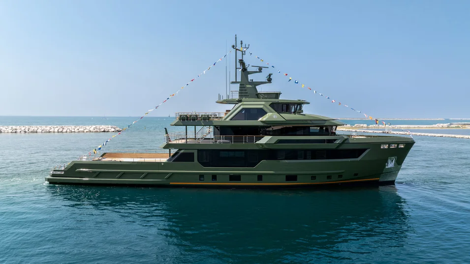 The Nasiba's green colour was chosen to demonstrate the yacht's efficiency and her owner's care for nature