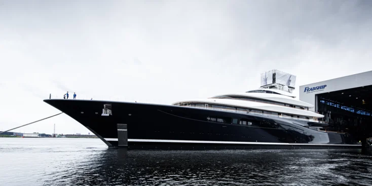 Project 821 is the largest motor yacht ever launched in the Netherlands