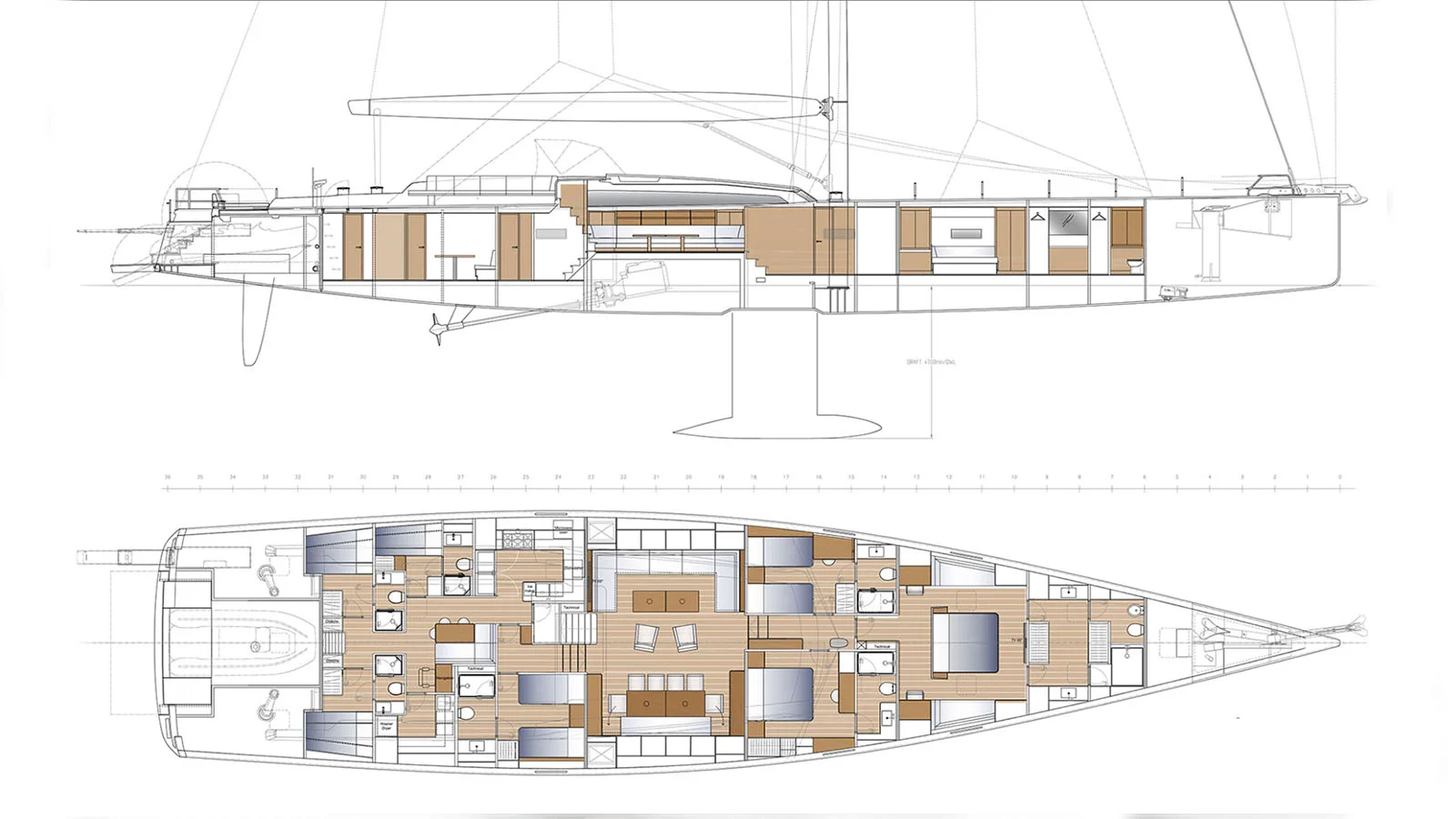 Master cabin forward