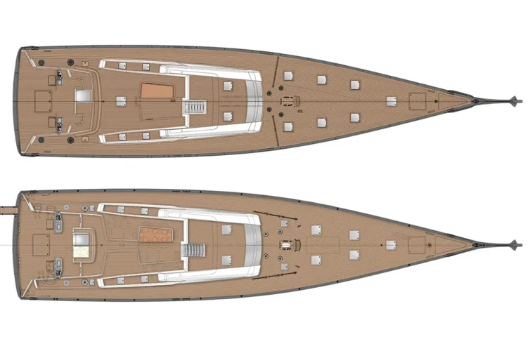 Deck configuration: cruising racing and performance cruising