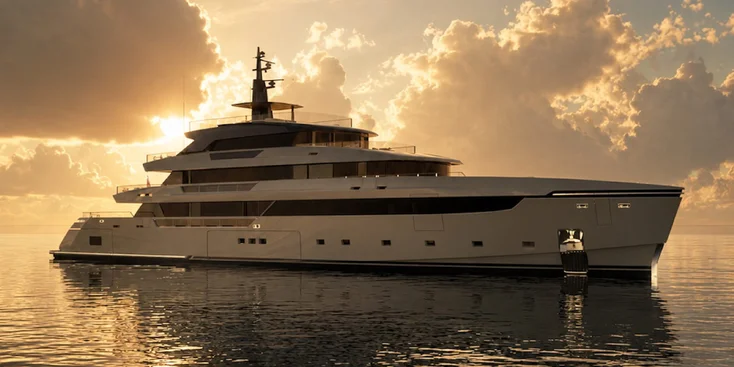 The 65Steel's exterior was created in collaboration with Officina Italiana Design