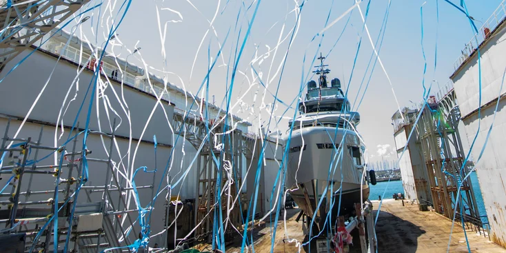 The Tankoa TX450's technical launch took place at the Tankoa Yachts facility in Genoa