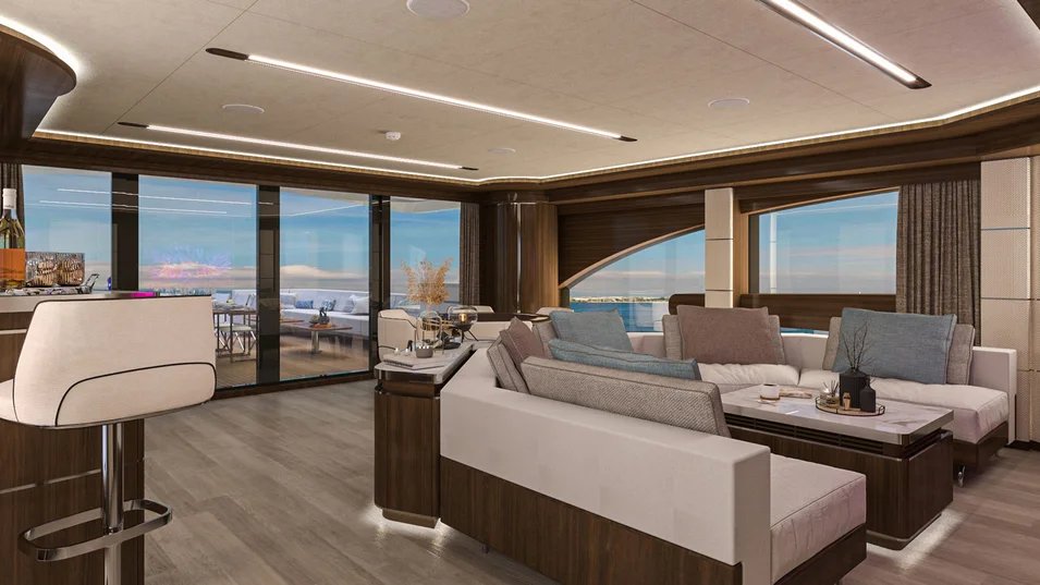 Lazzara UHV 100's upper deck saloon